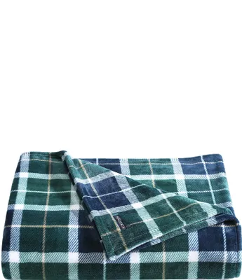 Nautica North Sail Plaid Ultra Soft Plush Fleece Blanket