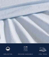 Nautica Penny Pinstripe Cotton Percale Sheet Set