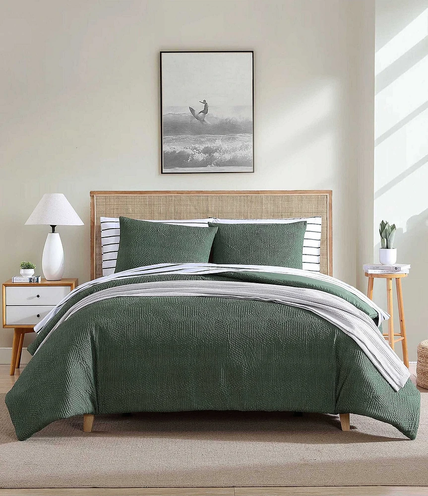 Nautica Point Harbor Green Embossed Comforter and Sham Mini Set