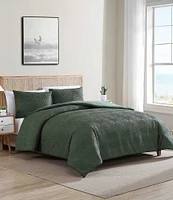 Nautica Point Harbor Green Embossed Comforter and Sham Mini Set