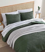 Nautica Point Harbor Green Embossed Comforter and Sham Mini Set