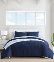 Nautica Point Harbor Navy Embossed Duvet Cover Mini Set