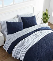 Nautica Point Harbor Navy Embossed Duvet Cover Mini Set