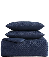 Nautica Point Harbor Navy Embossed Duvet Cover Mini Set