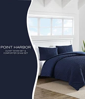 Nautica Point Harbor Navy Embossed Duvet Cover Mini Set