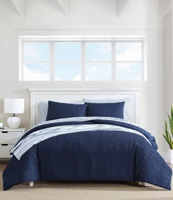 Nautica Point Harbor Navy Embossed Reversible Mini Comforter Set