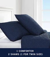 Nautica Point Harbor Navy Embossed Reversible Mini Comforter Set