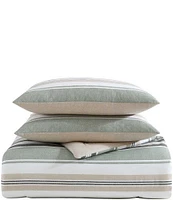 Nautica Prospect Harbor Green Cotton Reversible Comforter and Sham Mini Set