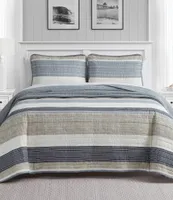 Nautica Ridgeport Striped Cotton Reversible Quilt Mini Set