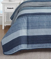 Nautica Ridgeport Striped Cotton Reversible Quilt Mini Set