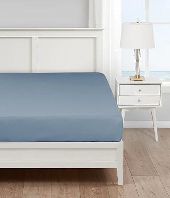 Nautica Solid Cotton Rich Blend 180-Thread Count Fitted Sheet