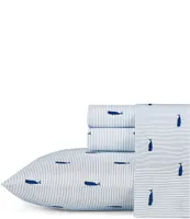 Nautica Whale Stripe Percale Sheet Set