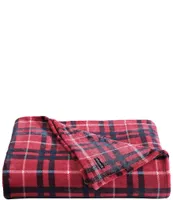 Nautica Winter Tattersall Red Ultra Soft Plush Fleece Blanket