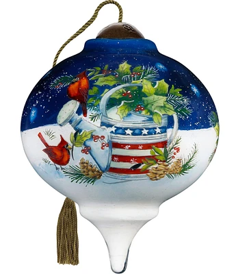 Ne' Qwa Art 2024 Love, Joy, and Peace Hand Painted Blown Glass Ornament