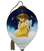 Ne' Qwa Art A Quiet Prayer Hand Painted Glass Ornament