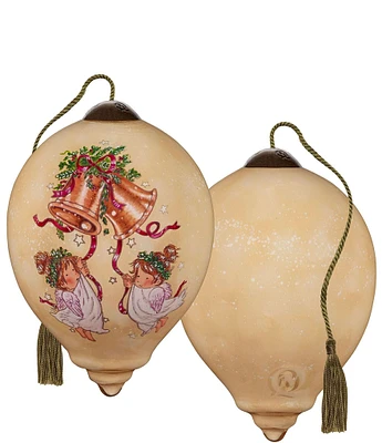 Ne' Qwa Art Bells Are Ringing Wishes Of Christmas Hand-Painted Glass Ornament