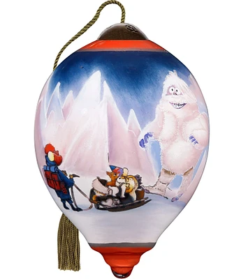 Ne' Qwa Art Bumble and Yukon Cornelius Hand-Painted Blown Glass Ornament