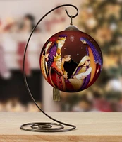 Ne' Qwa Art Christ The Savior Is Born Hand Painted Blown Glass Ornament