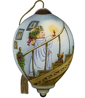 Ne' Qwa Art Christmas Eve Hand Painted Blown Glass Ornament