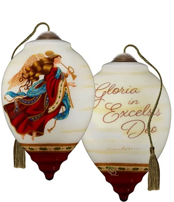 Ne' Qwa Art Gloria In Excelsis Deo Hand Painted Blown Glass Ornament