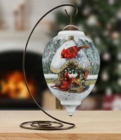 Ne' Qwa Art Limited Edition Winter Buffet Hand Painted Blown Glass Ornament