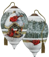 Ne' Qwa Art Limited Edition Winter Buffet Hand Painted Blown Glass Ornament