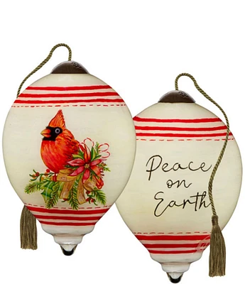 Ne' Qwa Art Peace On Earth Hand Pained Glass Ornament