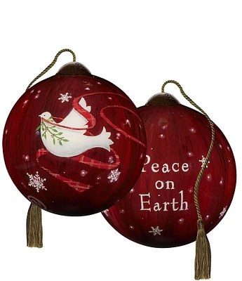 Ne' Qwa Art Peace On Earth Hand Painted Blown Glass Ornament