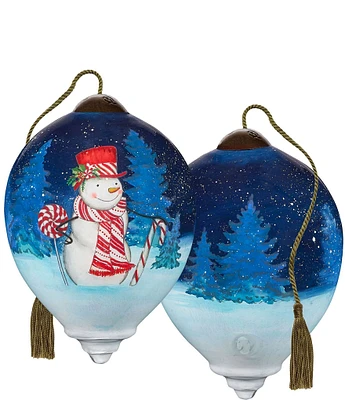 Ne' Qwa Art Peppermint Wonderland Hand Painted Glass Ornament