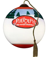 Ne' Qwa Art Rudolph The Red-Nosed Reindeer and Hermey Hand-Painted Blown Glass Ornament