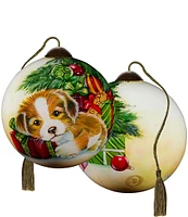 Ne' Qwa Art Santa Loves Me Hand Painted Glass Ornament