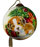 Ne' Qwa Art Santa Loves Me Hand Painted Glass Ornament