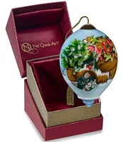 Ne' Qwa Art Snowy Slumber Hand Painted Glass Ornament