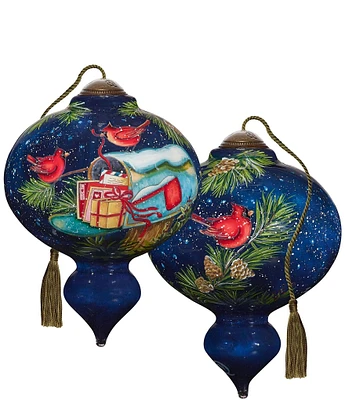 Ne' Qwa Art Special Holiday Delivery Hand Painted Blown Glass Ornament