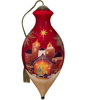 Ne' Qwa Art Star Of Bethlehem Hand Painted Glass Ornament