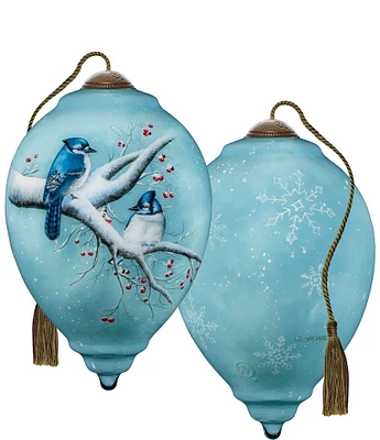 Ne' Qwa Art Winter Garden Hand Painted Blown Glass Ornament