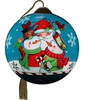 Ne' Qwa Art Winter Welcome Hand Painted Glass Ornament