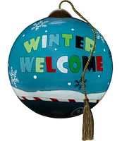 Ne' Qwa Art Winter Welcome Hand Painted Glass Ornament