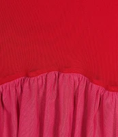 Never Fully Dressed Angelina Crew Neckline Short Sleeve Sheer Ruffle Tier Dress