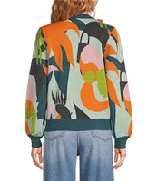 Never Fully Dressed Balearic Print V-Neck Long Sleeve Cardigan