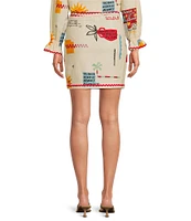 Never Fully Dressed Coordinating Poema Novelty Print Mini Jaspre Wrap Skirt