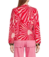 Never Fully Dressed Crew Neck Long Sleeve Valentine Animal Cardigan