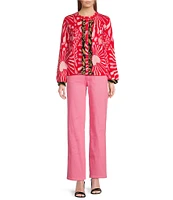 Never Fully Dressed Crew Neck Long Sleeve Valentine Animal Cardigan