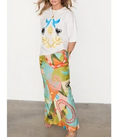 Never Fully Dressed Dorris Sundazed Printed Pull On Maxi Skirt