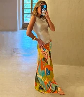 Never Fully Dressed Dorris Sundazed Printed Pull On Maxi Skirt