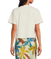 Never Fully Dressed Embroidered Tropical Palm T-Shirt