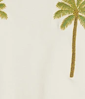 Never Fully Dressed Embroidered Tropical Palm T-Shirt
