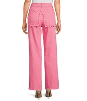 Never Fully Dressed High Rise Denim Scallop Wide Leg Pant