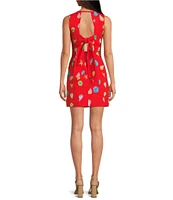 Never Fully Dressed Ioana Shell Print Square Neck Sleeveless Mini Dress