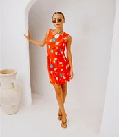 Never Fully Dressed Ioana Shell Print Square Neck Sleeveless Mini Dress